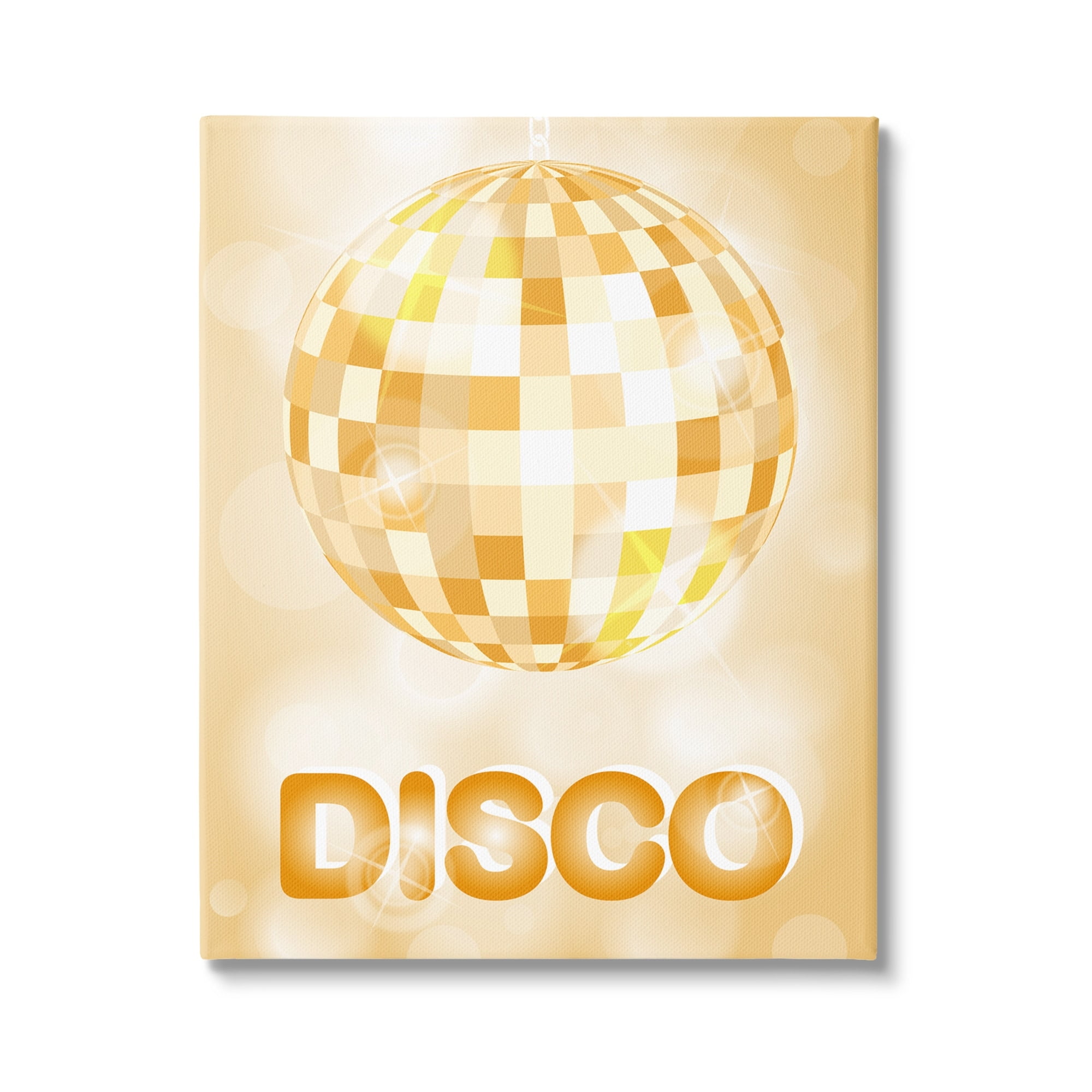 Retro Glam Gold Disco Ball Canvas Wall Art, 16 x 20