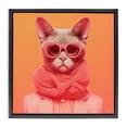 thumbnail image 1 of Stupell Industries Contemporary Retro Glasses Cat on Orange Black Floating Frame Canvas Art, 18 x 18, by Roozbeh, 1 of 8
