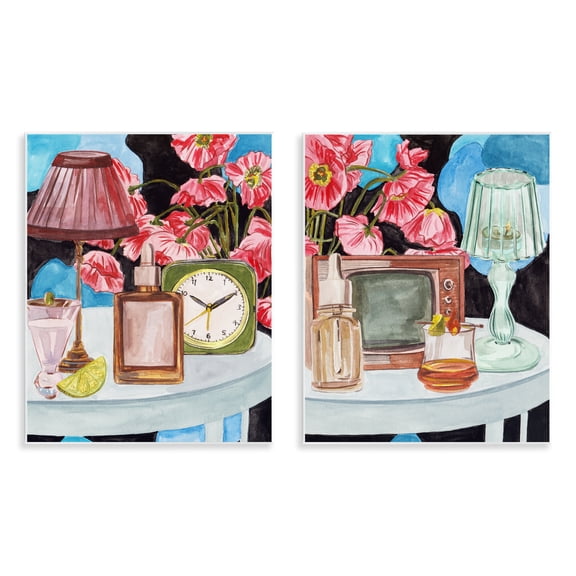Stupell Industries Retro Glow Still Lifes Fashion Painting Unframed Art Print Wall Art, 11 x 14, Set of 2