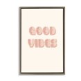 thumbnail image 1 of Stupell Industries Retro Good Vibes Peach Pastel Brown Framed Floater Canvas Wall Art design by Pooja Dave, 25 x 17, 1 of 9