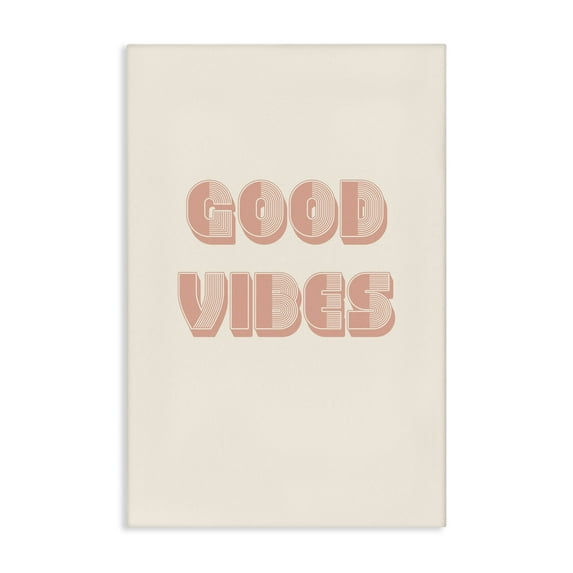Stupell Industries Retro Good Vibes Peach Pastel Canvas Wall Art design by Pooja Dave, 24 x 16