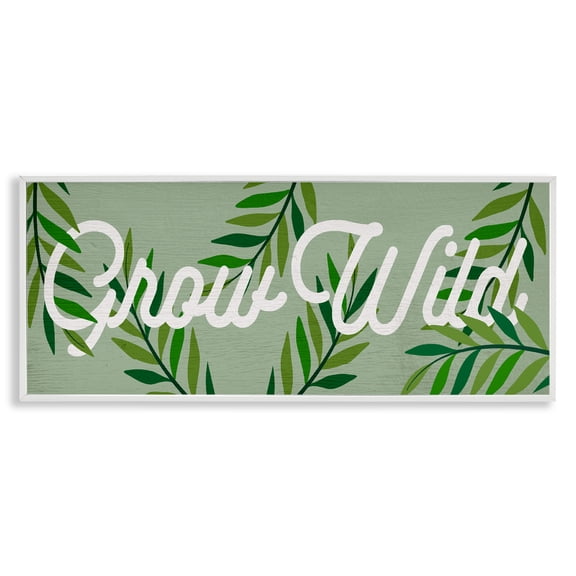 Stupell Industries Retro Grow Wild Tropics White Framed Giclee Art design by Lil' Rue, 10 x 24