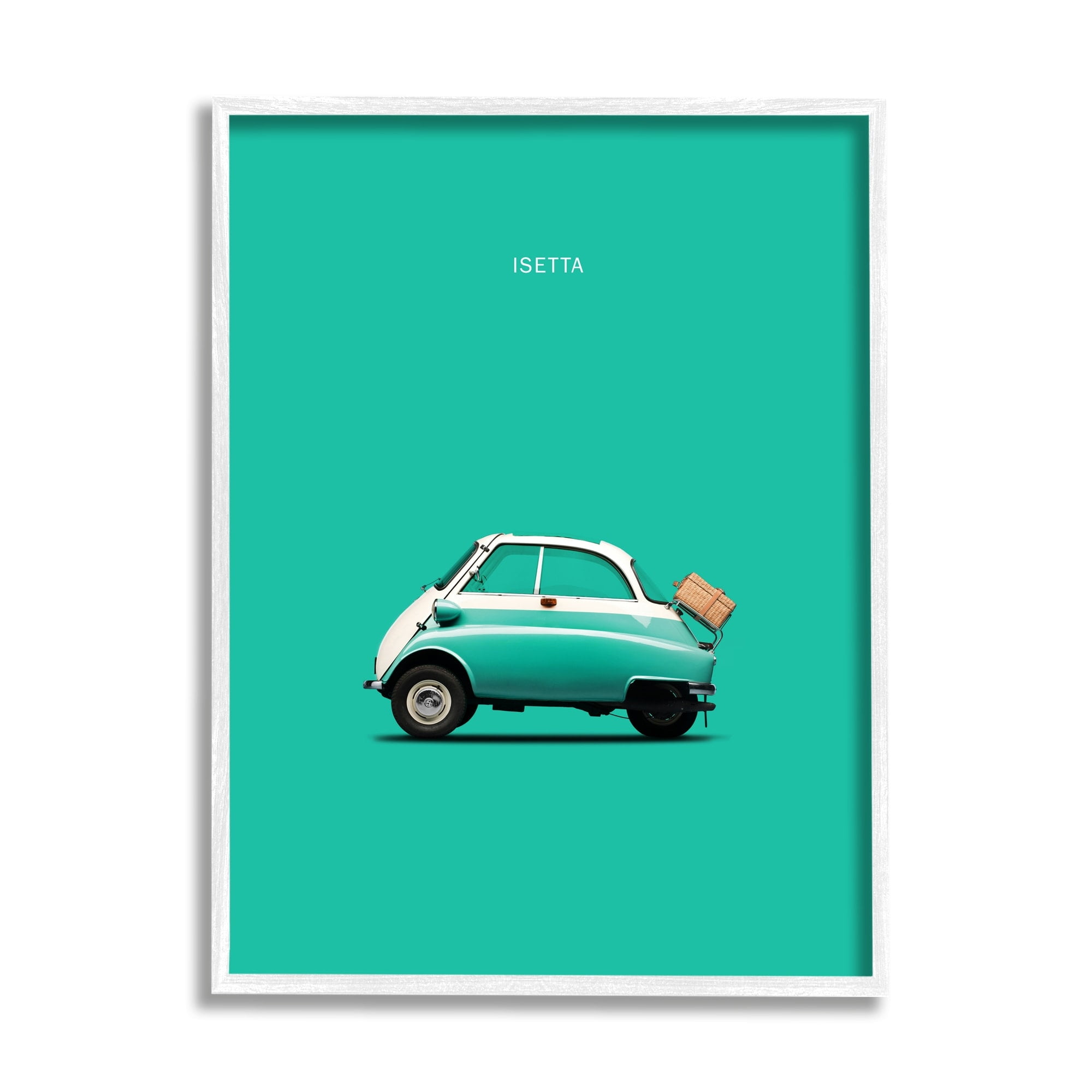 Stupell Industries Retro Italian Vehicle Isetta Turquoise Green European Car, 11 x 14, Design by Mark Rogan