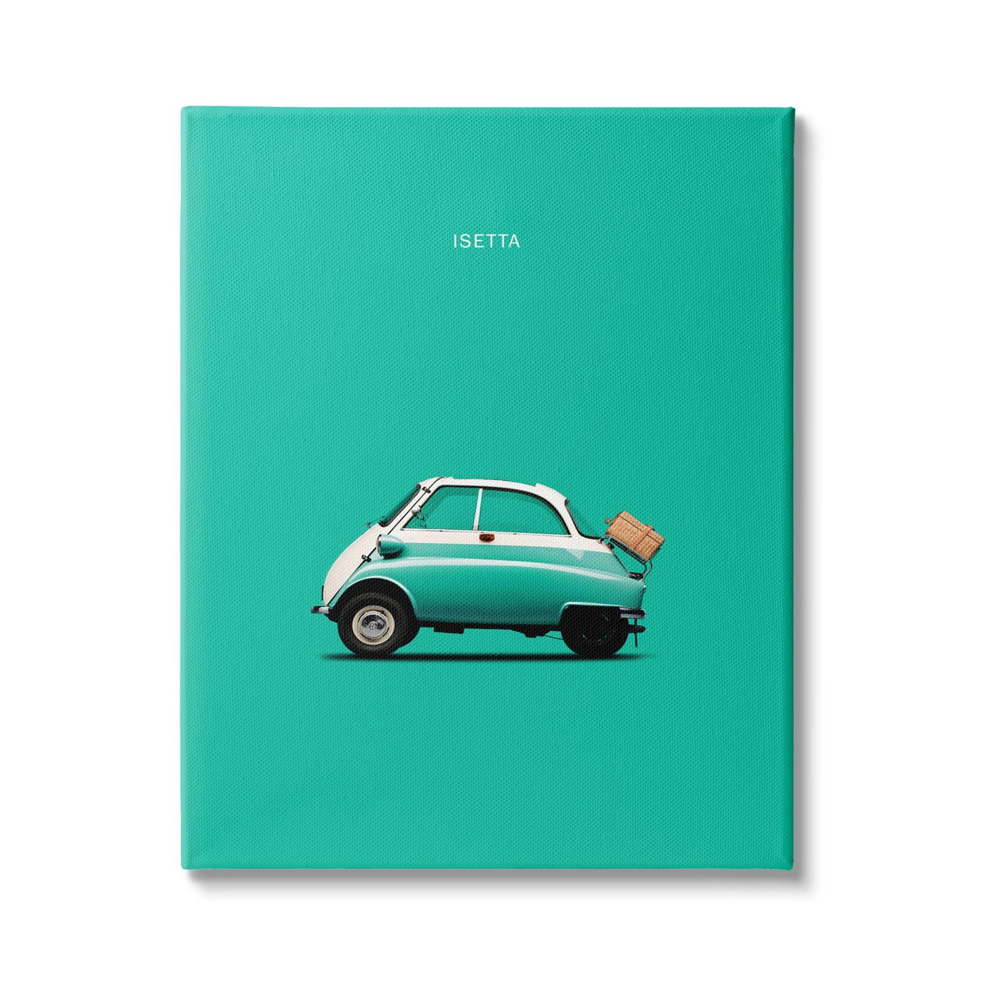 Stupell Industries Retro Italian Vehicle Isetta Turquoise Green European Car, 24 x 30, Design by Mark Rogan