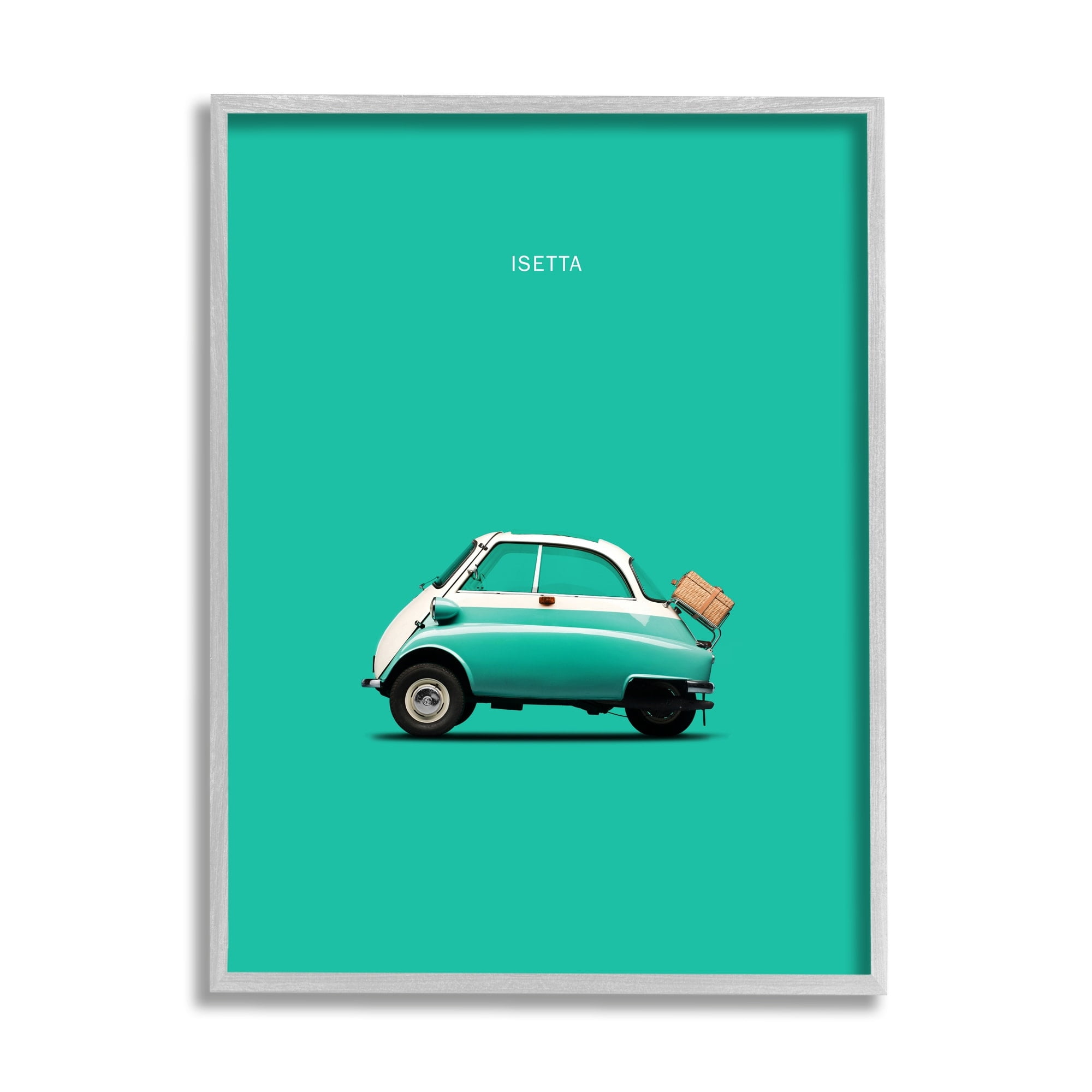 Stupell Industries Retro Italian Vehicle Isetta Turquoise Green European Car, 24 x 30, Design by Mark Rogan