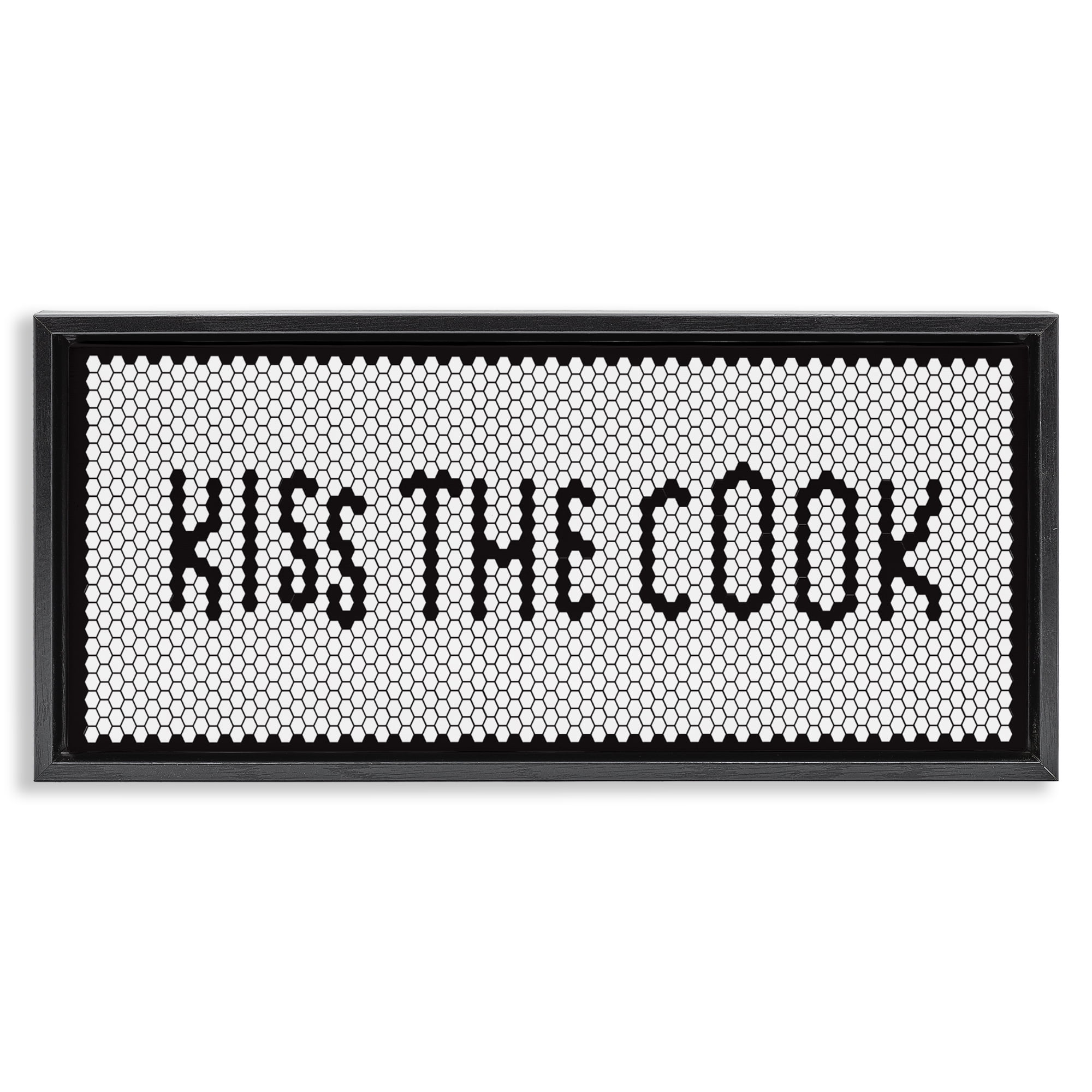 Stupell Industries Retro Kiss The Cook Black Framed Floater Canvas Wall Art, design by Elizabeth Medley