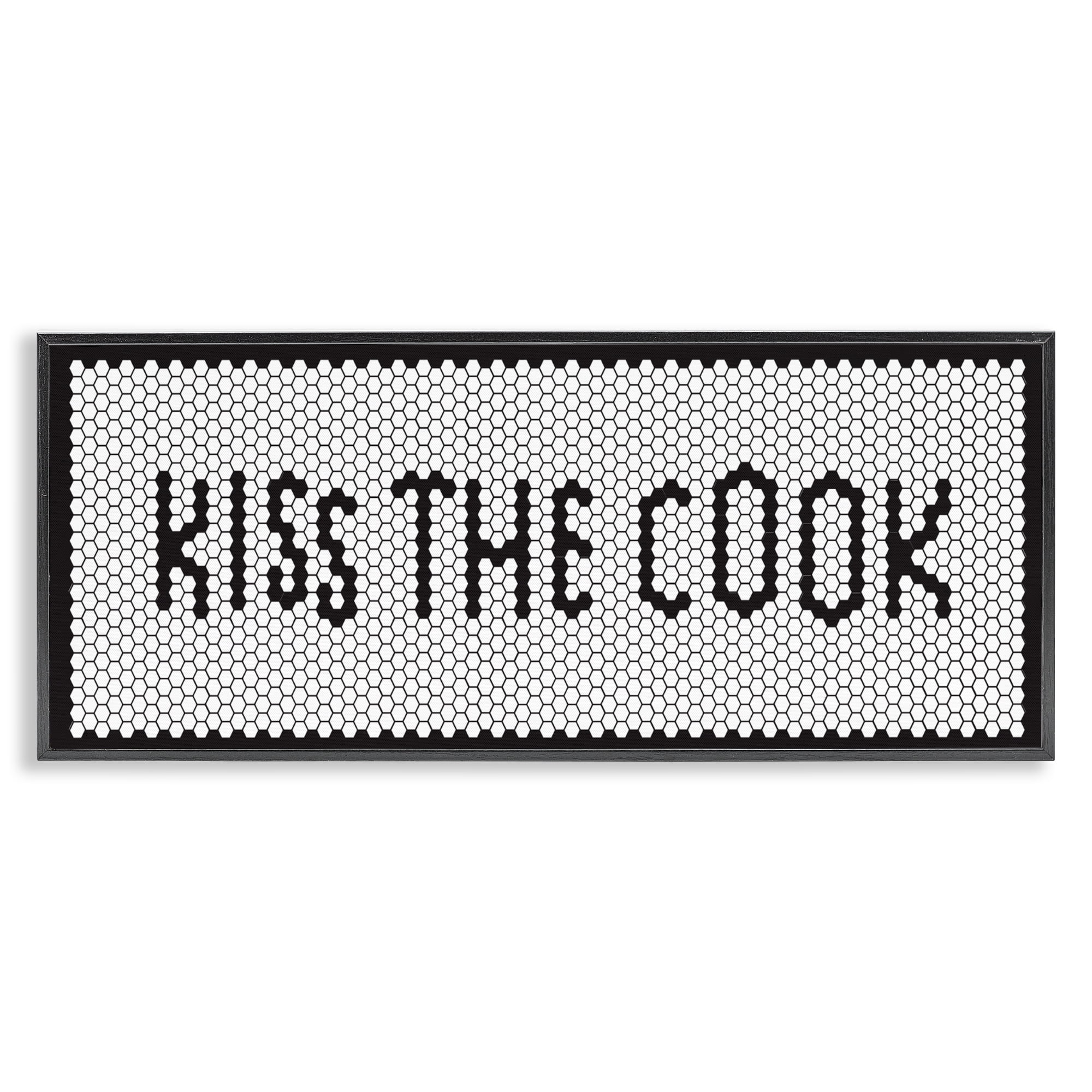 Stupell Industries Retro Kiss The Cook Black Framed Giclee Art, design by Elizabeth Medley