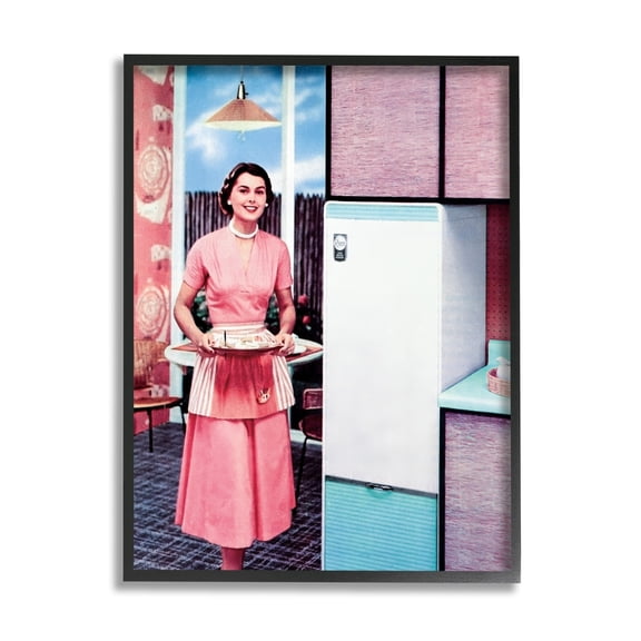 Stupell Industries Retro Kitchen Vintage Advertisement Beauty & Fashion Painting Black Framed Art Print Wall Art