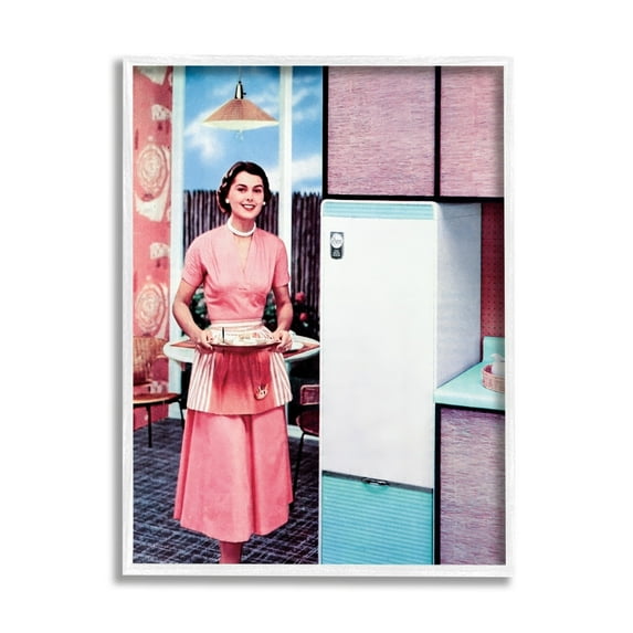 Stupell Industries Retro Kitchen Vintage Advertisement Beauty & Fashion Painting White Framed Art Print Wall Art