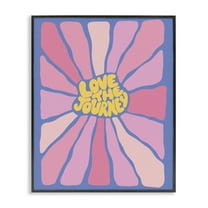 Stupell Industries Retro Love The Journey Text & Numbers Painting Black Framed Art Print Wall Art, 11 x 14