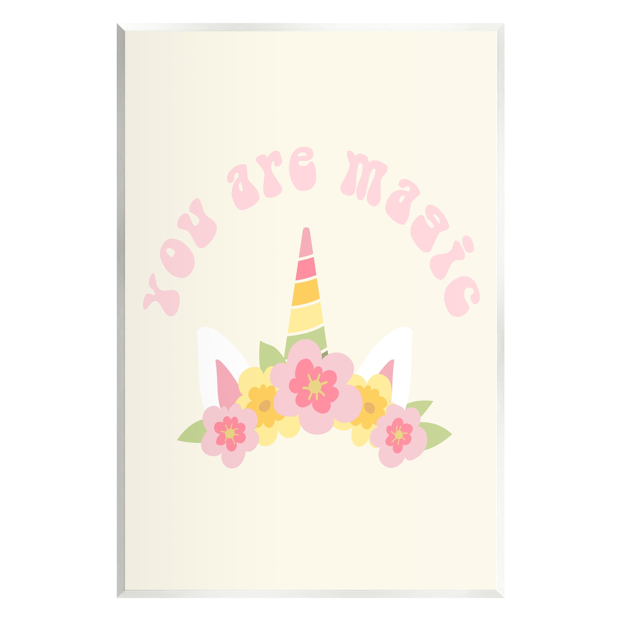Stupell Industries Retro Magic Unicorn Phrase Fairy Tales & Fantasy Painting Unframed Art Print Wall Art, 10 x 15