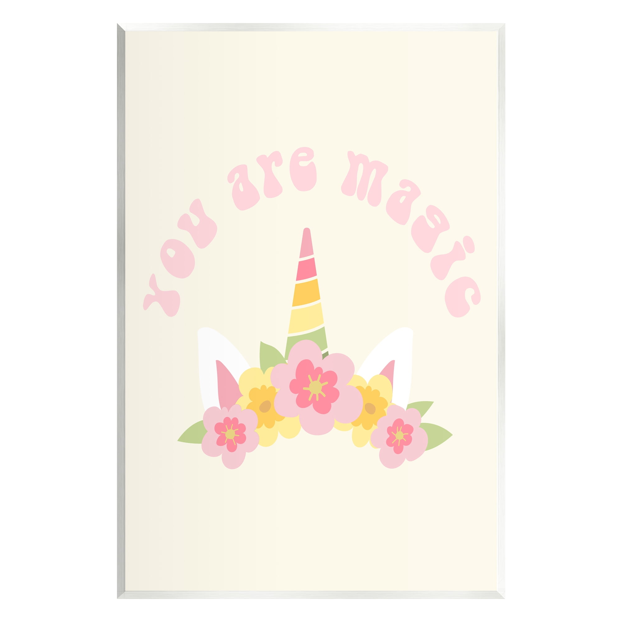 Stupell Industries Retro Magic Unicorn Phrase Fairy Tales & Fantasy Painting Unframed Art Print Wall Art, 13 x 19