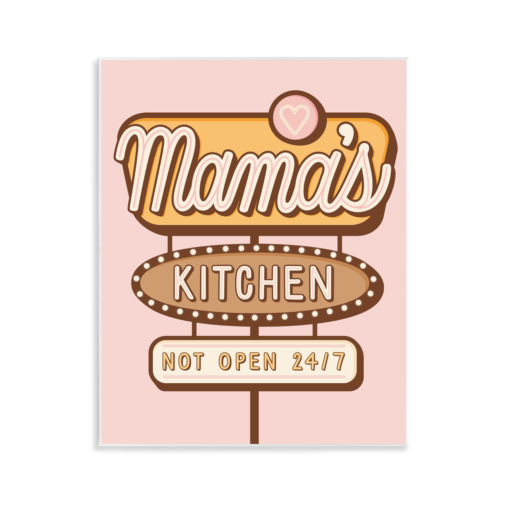 Stupell Industries Retro Mama's Kitchen Text & Numbers Painting Unframed Art Print Wall Art, 11 x 14