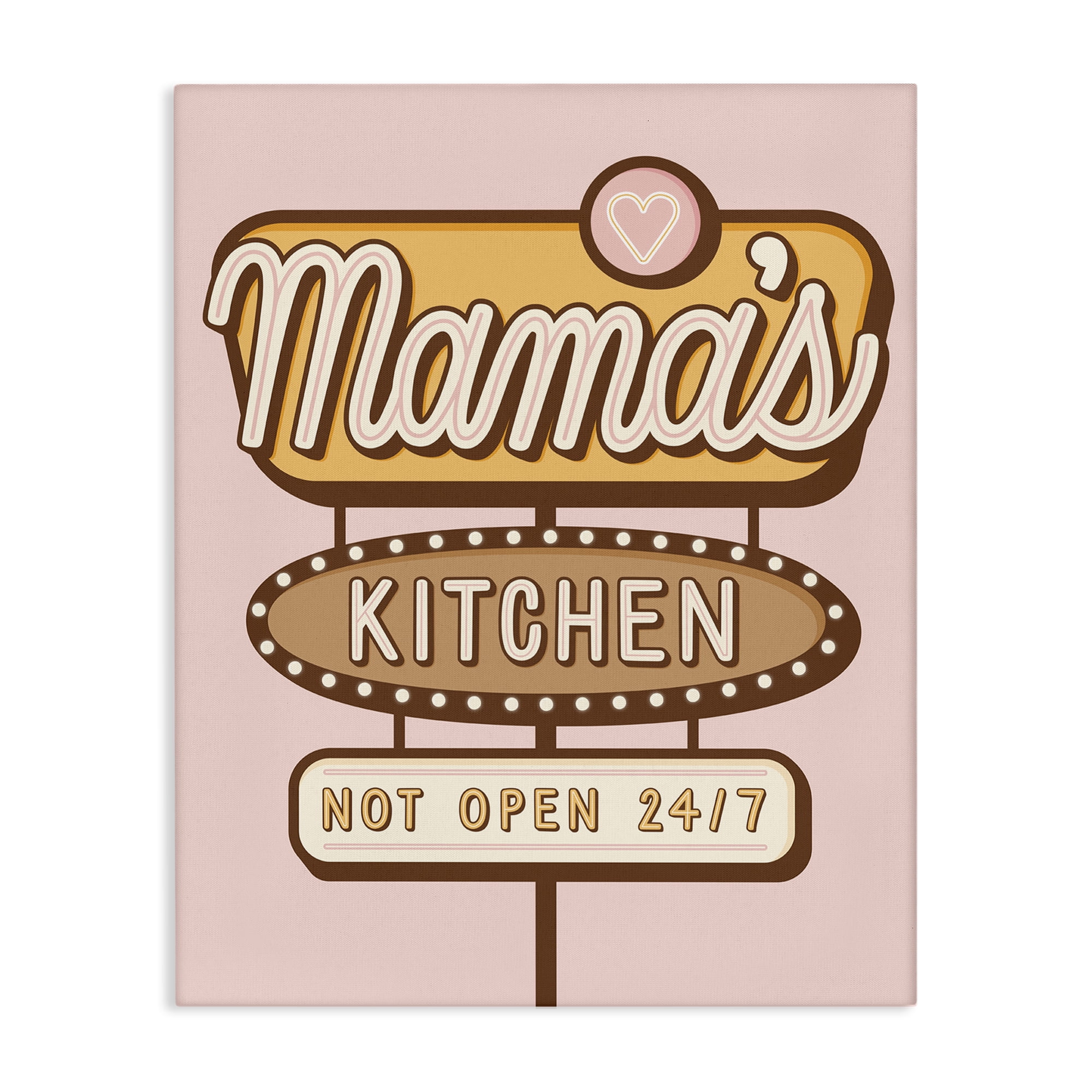 Stupell Industries Retro Mama's Kitchen Text & Numbers Painting Wrapped Canvas Art Print Wall Art, 24 x 30