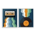 thumbnail image 1 of Stupell Industries Retro Music with Stripes Abstract Painting White Framed Art Print Wall Art, 16 x 20, Set of 2, 1 of 10