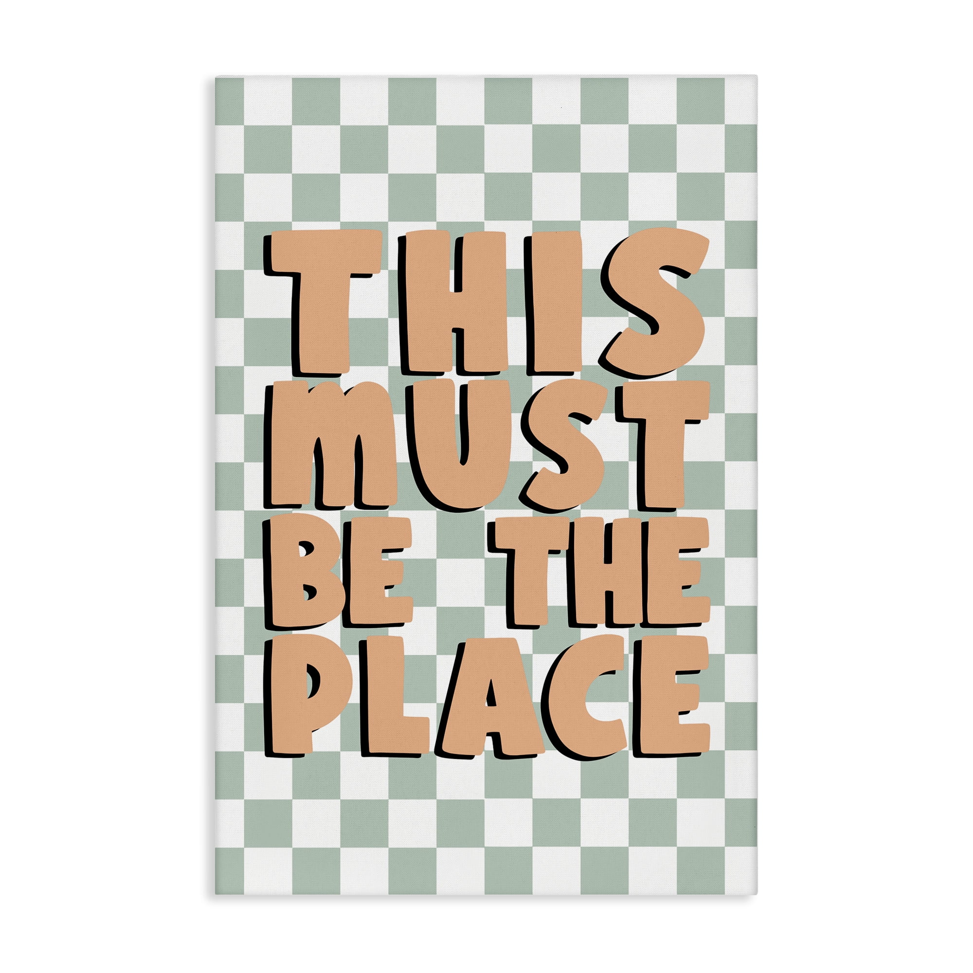 Stupell Industries Retro Must Be The Place Text & Numbers Painting Wrapped Canvas Art Print Wall Art, 16 x 24