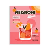 Stupell Industries Retro Negroni Cocktail Recipe Food & Beverage Painting Unframed Art Print Wall Art, 11 x 14