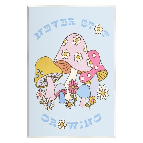 Stupell Industries Retro Never Stop Growing Botanical & Floral Painting Unframed Art Print Wall Art, 10 x 15