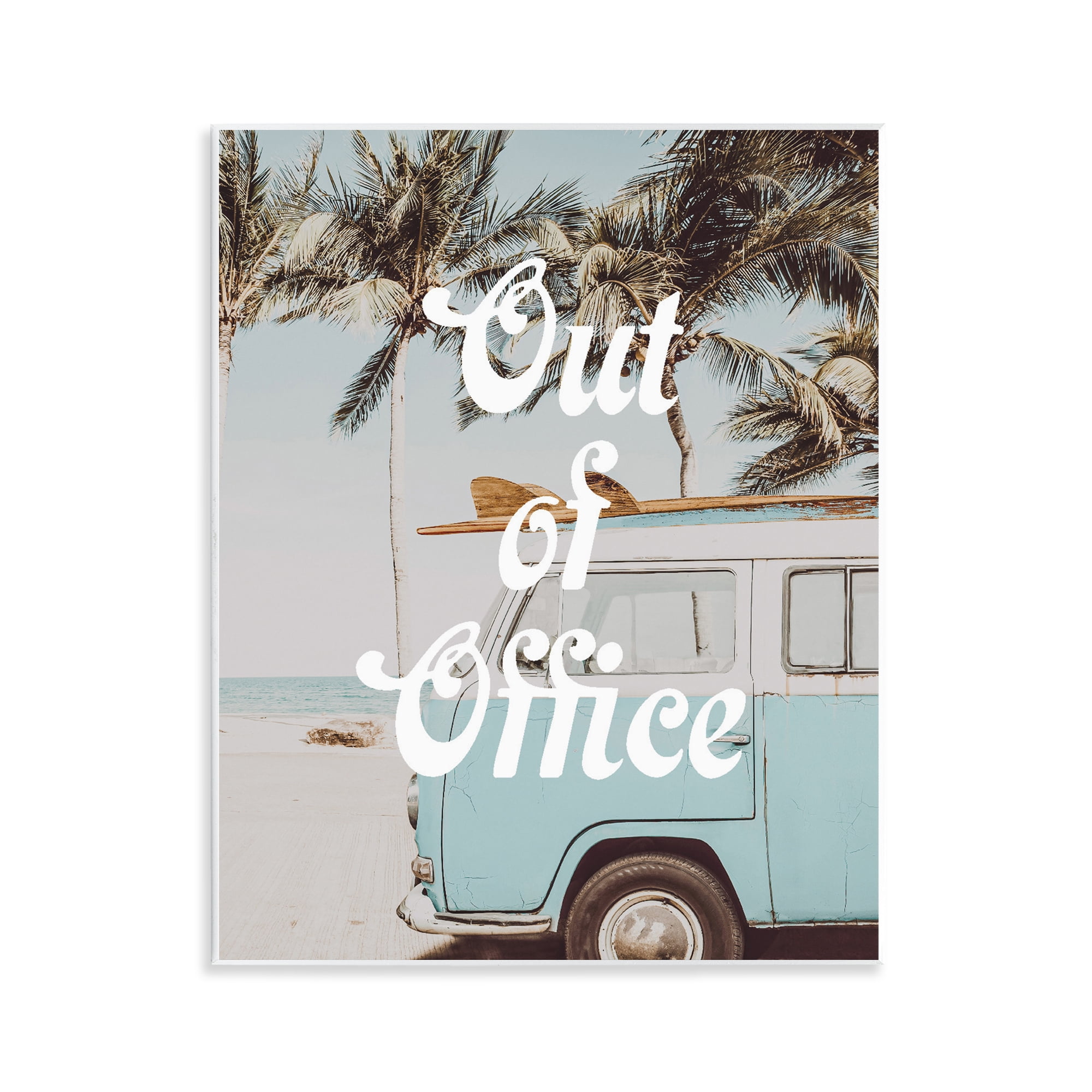 Stupell Industries Retro Out Of Office Beach Wall Plaque Art, design by Lil' Rue