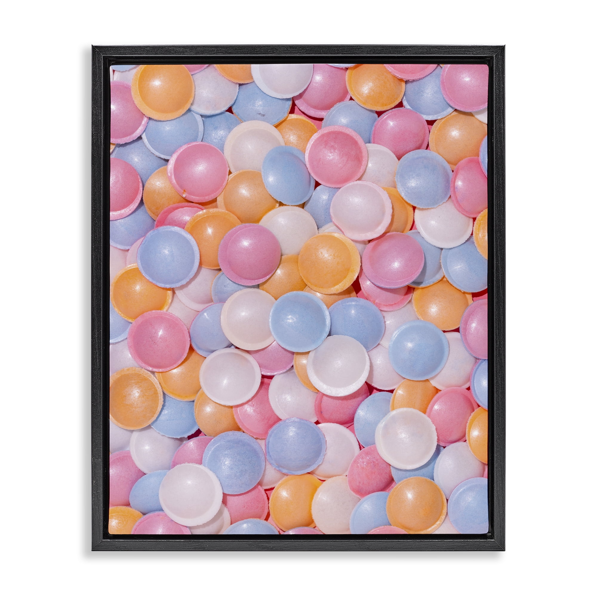 Stupell Industries Retro Pastel Candies Black Framed Floater Canvas Wall Art, design by LISH Creative