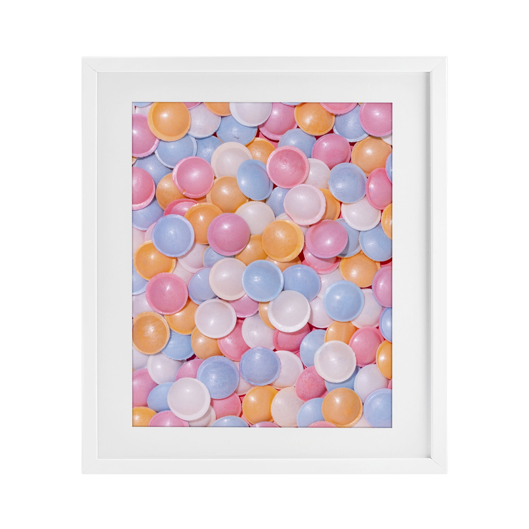 Stupell Industries Retro Pastel Candies White Framed Print Under Glass, design by LISH Creative