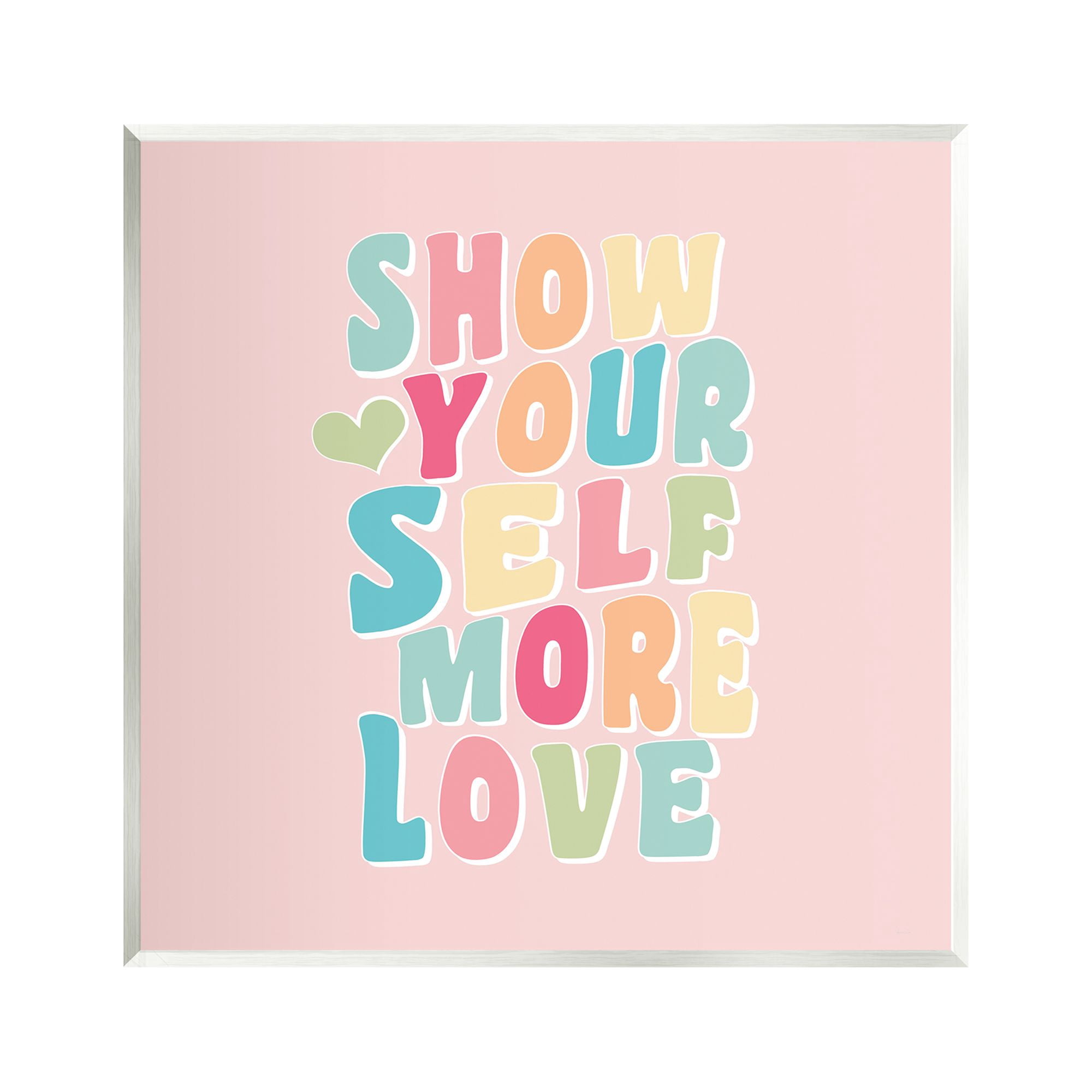 Stupell Industries Retro Pastel Self Love Inspirational Painting Unframed Art Print Wall Art, 12 x 12