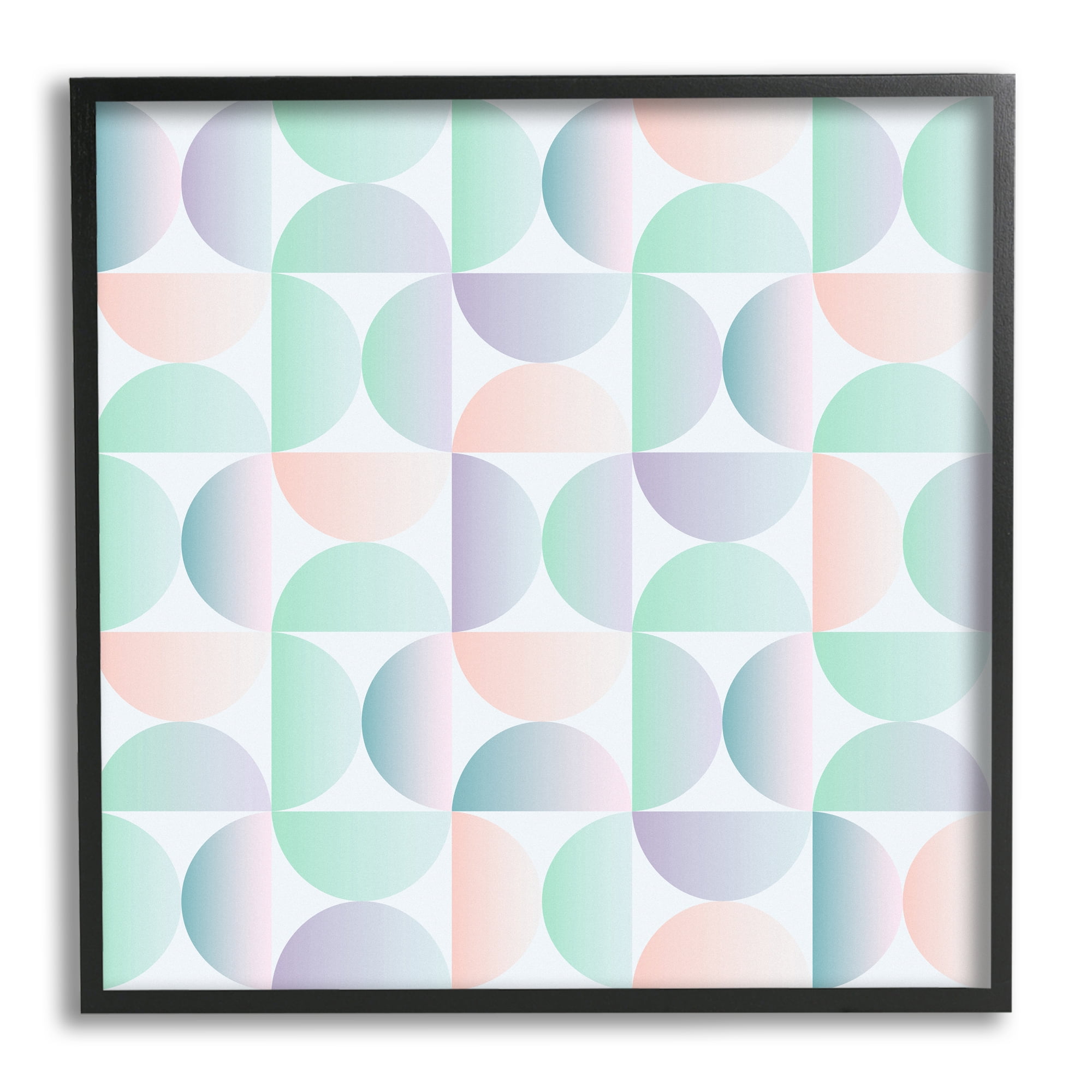 Stupell Industries Retro Pastel Shapes Pattern Abstract Painting Black Framed Art Print Wall Art