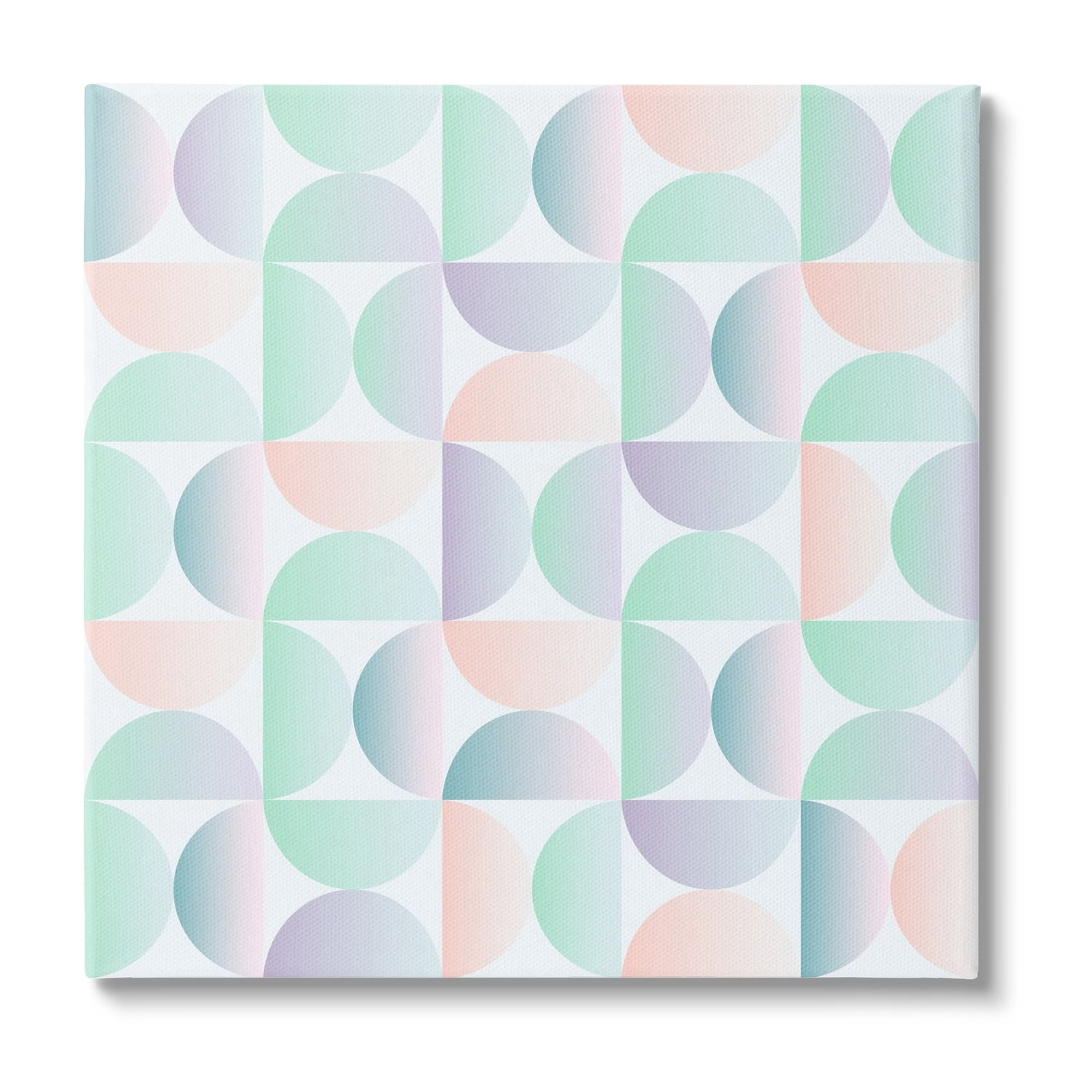 Stupell Industries Retro Pastel Shapes Pattern Abstract Painting Gallery Wrapped Canvas Print Wall Art