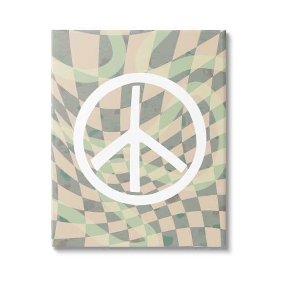 Stupell Industries Retro Peace Symbol Abstract Painting Gallery Wrapped Canvas Print Wall Art, 24 x 30