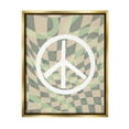 thumbnail image 1 of Stupell Industries Retro Peace Symbol Abstract Painting Gold Floater Framed Art Print Wall Art, 17 x 21, 1 of 10