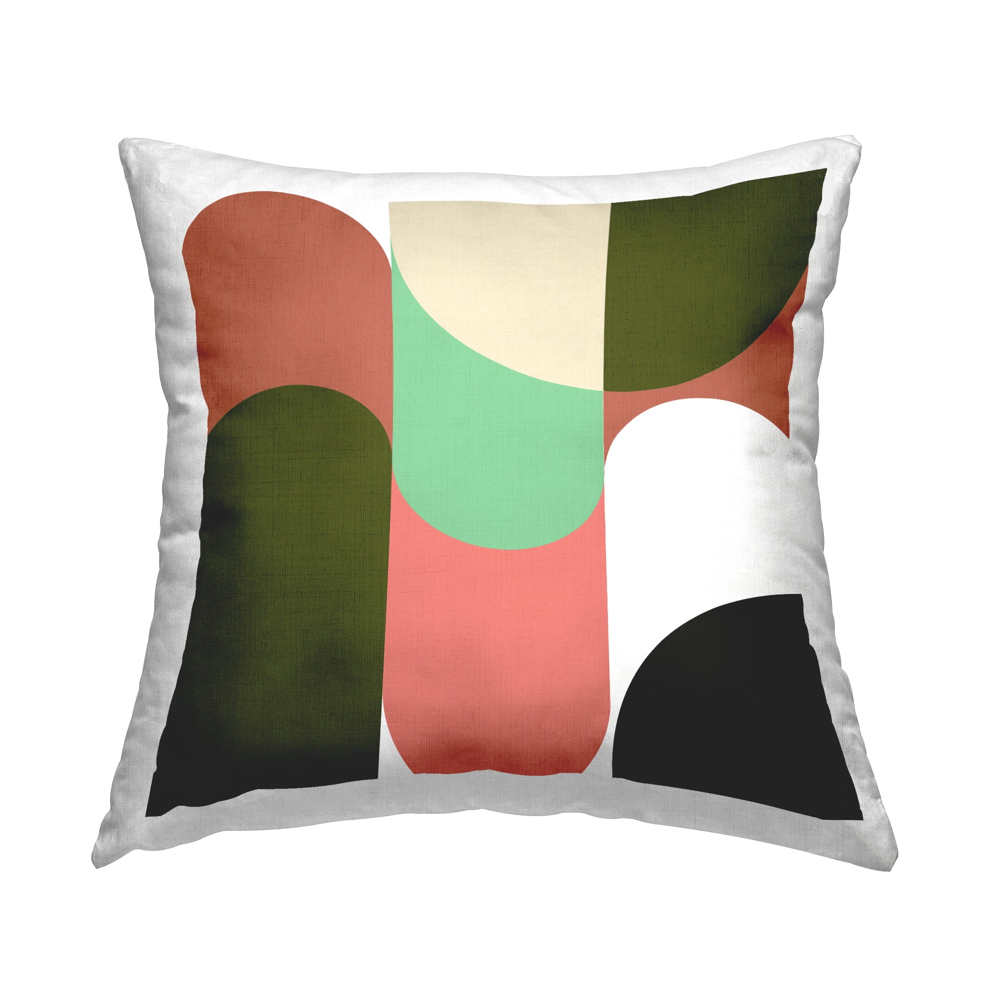 Retro Multicolor Geometric Square Throw Pillow