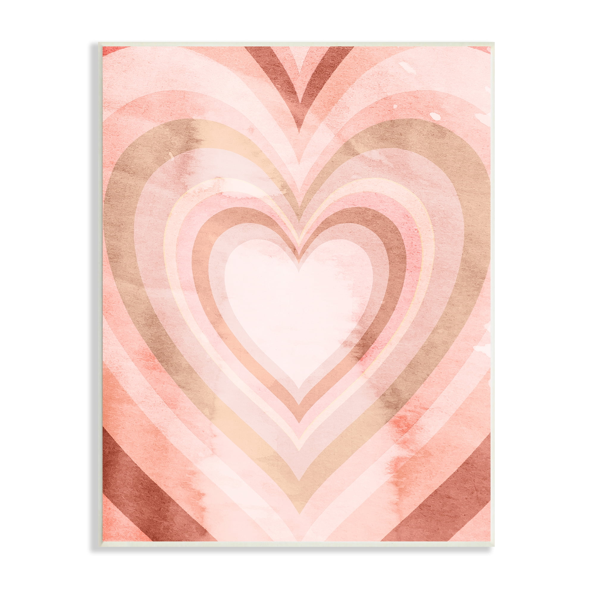 Stupell Industries Retro Pink Heart Kaleidoscopic Pop Pattern, 10 x 15, Designed by Daphne Polselli