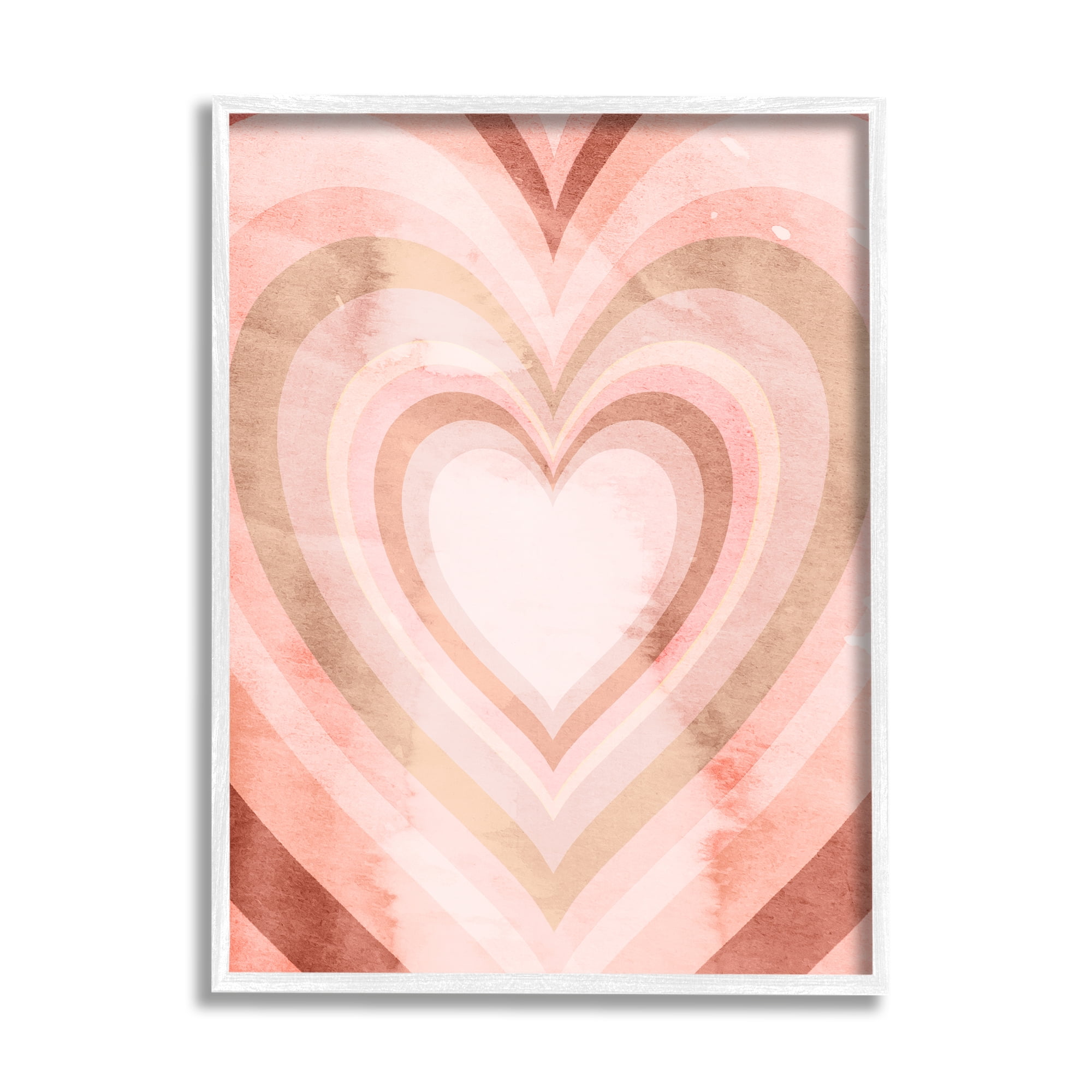 Stupell Industries Retro Pink Heart Kaleidoscopic Pop Pattern, 16 x 20, Designed by Daphne Polselli