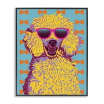 Stupell Industries Retro Pop Poodle Animals Painting Black Framed Art Print Wall Art, 11 x 14