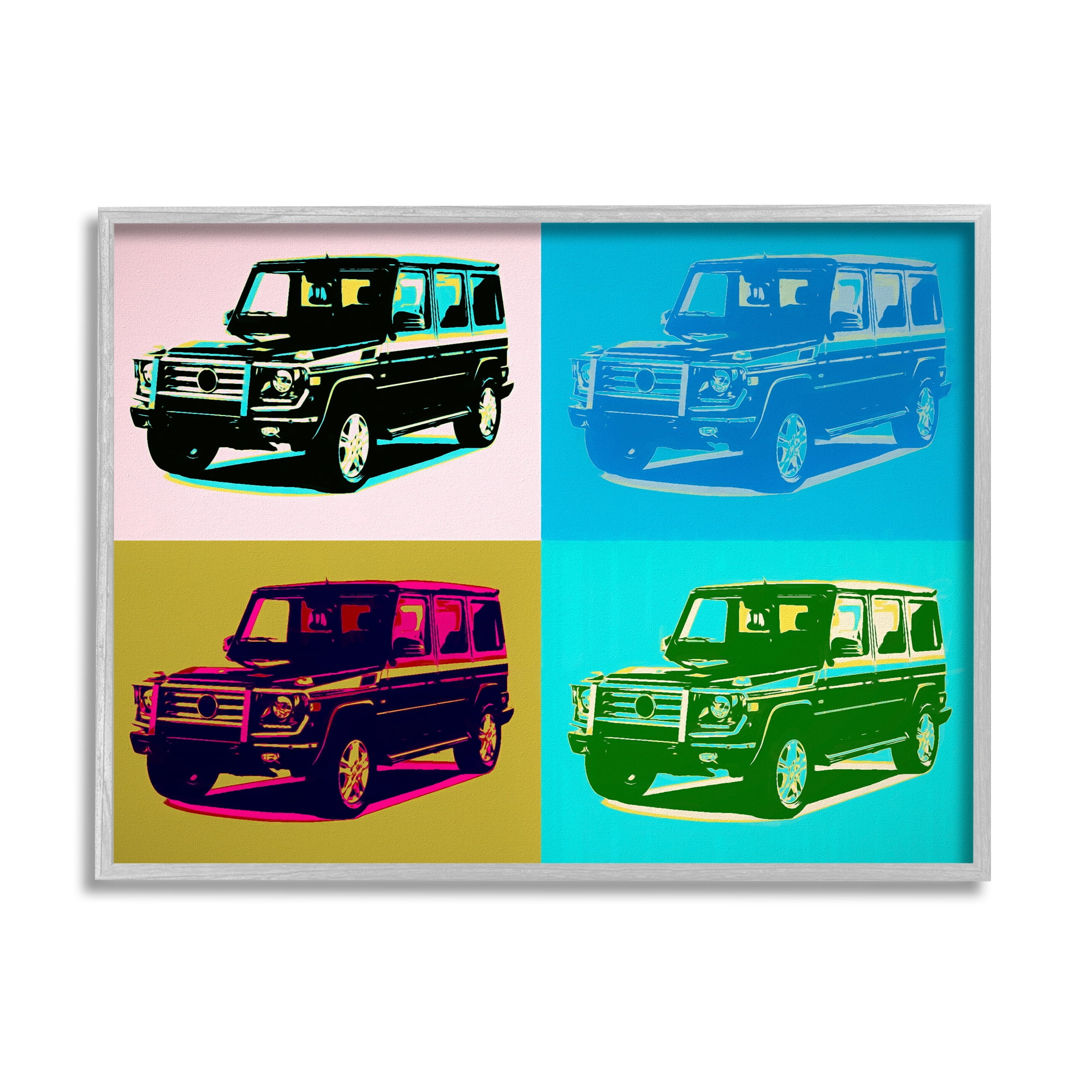 Stupell Industries Retro Pop Vintage Utility Safari Truck Blue Pink, 20 x 16, Design by Daniel Sproul
