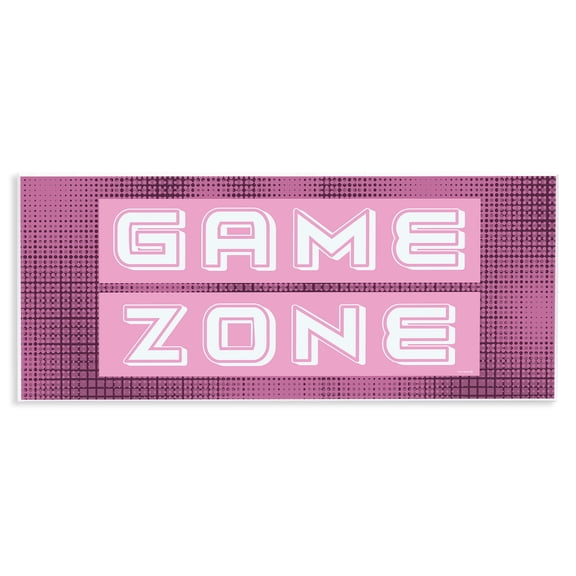 Stupell Industries Retro Purple Game Zone Quotes and Sayings Painting Unframed Art Print Wall Art, 17 x 7