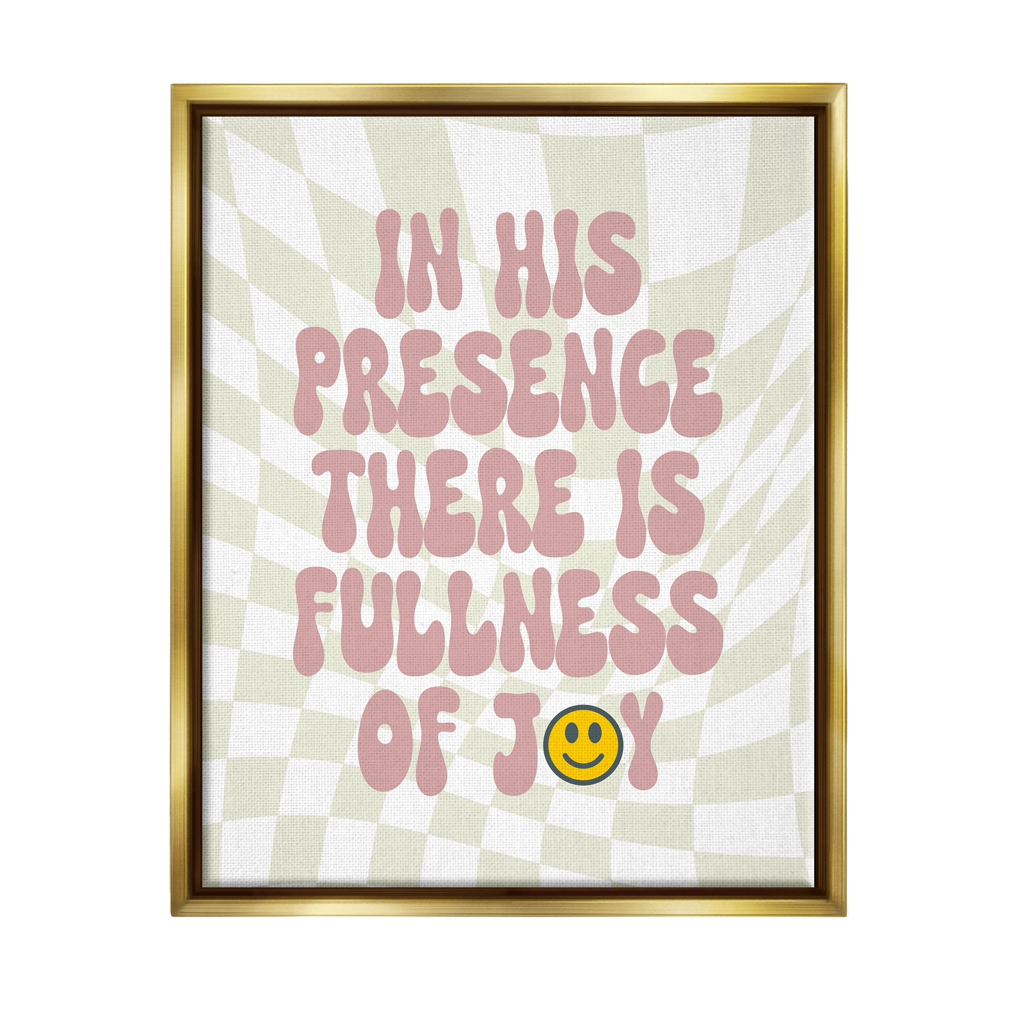 Stupell Industries Retro Religious Patterned Inspirational Painting Gold Floater Framed Canvas Art Print Wall Art, 25 x 31