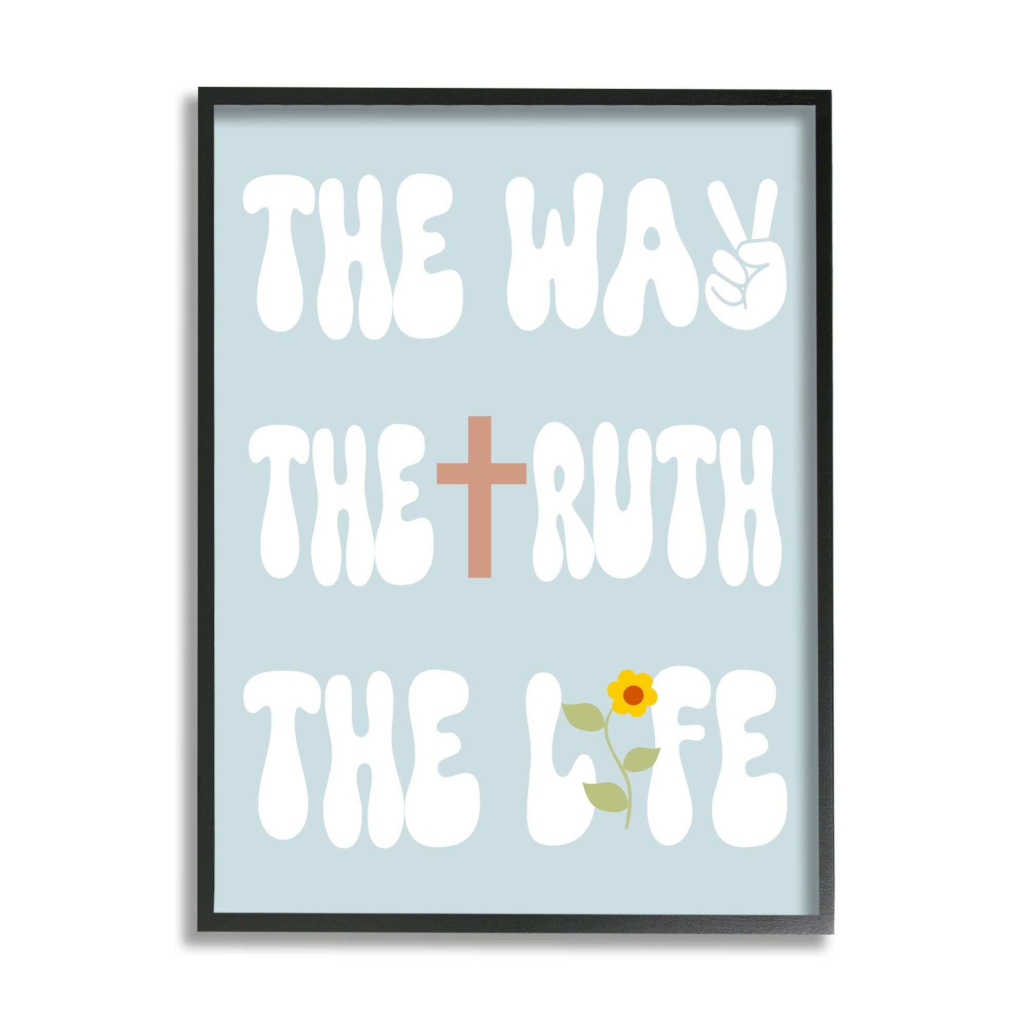 Stupell Industries Retro Religious Phrase Botanical & Floral Painting Black Framed Art Print Wall Art, 24 x 30
