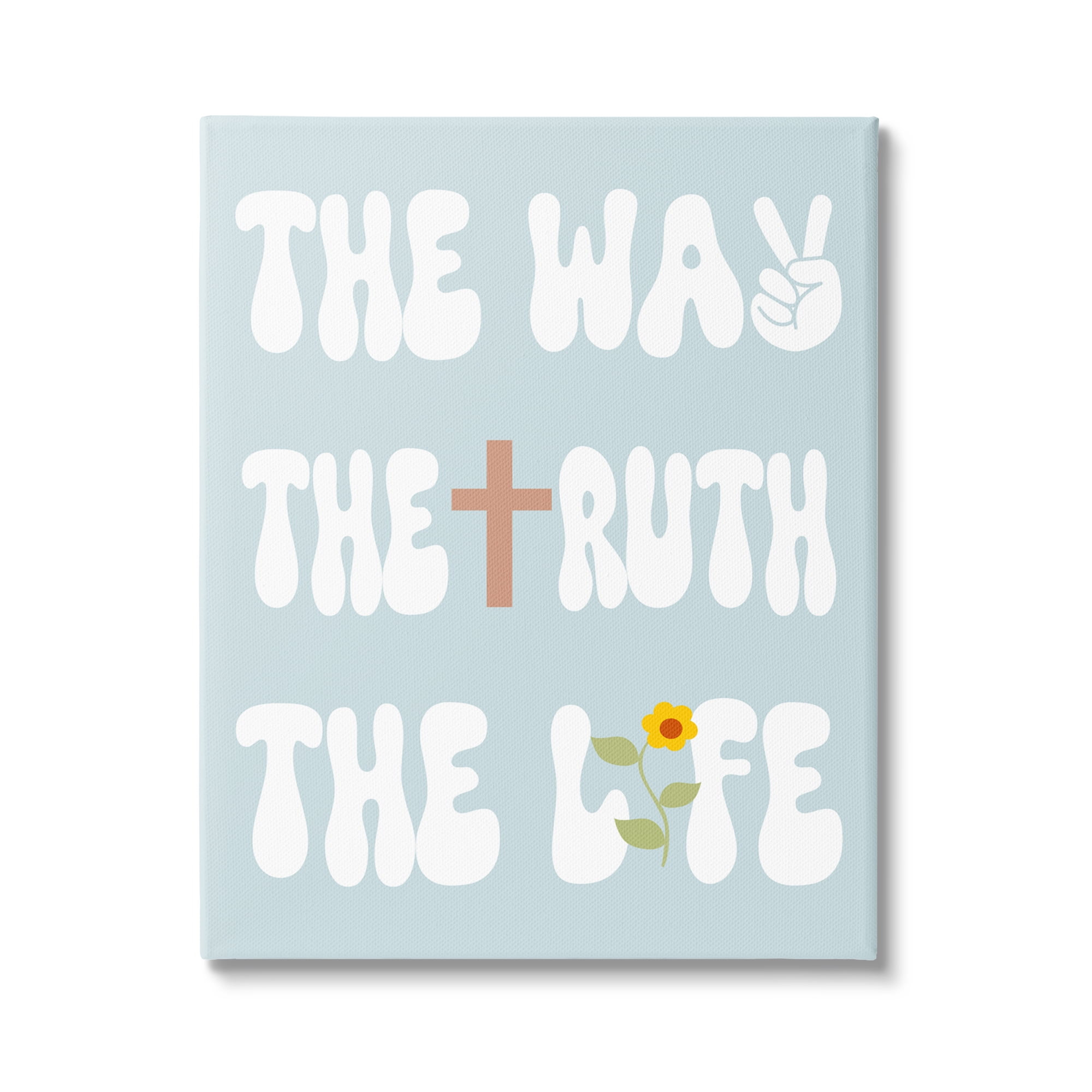 Stupell Industries Retro Religious Phrase Botanical & Floral Painting Gallery Wrapped Canvas Art Print Wall Art, 36 x 48