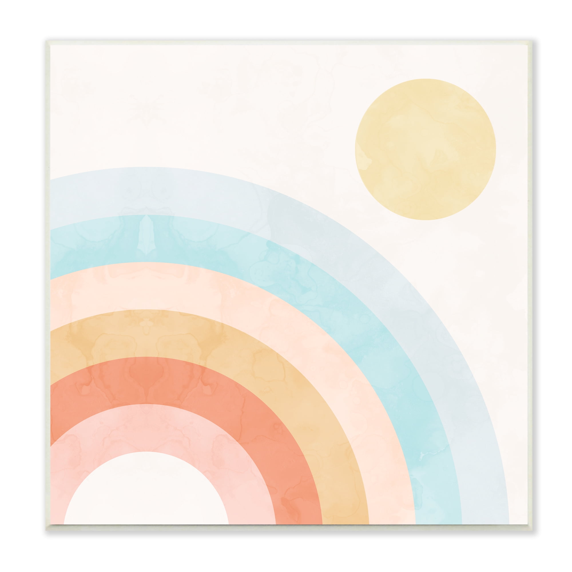 Stupell Industries Retro Rising Sun Rainbow Primary Tone Arches Nature Painting Unframed Art Print Wall Art, 12 x 12
