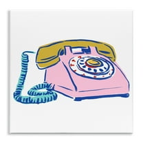 Stupell Industries Retro Rotary Telephone Novelty Painting Unframed Art Print Wall Art, 12 x 12
