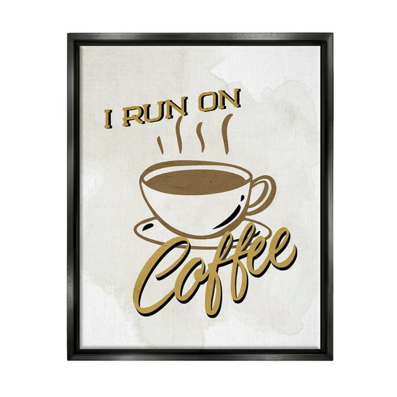 Stupell Industries Retro Run on Coffee Food & Beverage Painting Black Floater Framed Art Print Wall Art, 17 x 21