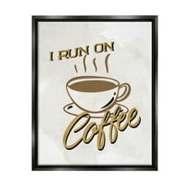 Stupell Industries Retro Run on Coffee Food & Beverage Painting Black Floater Framed Art Print Wall Art, 17 x 21