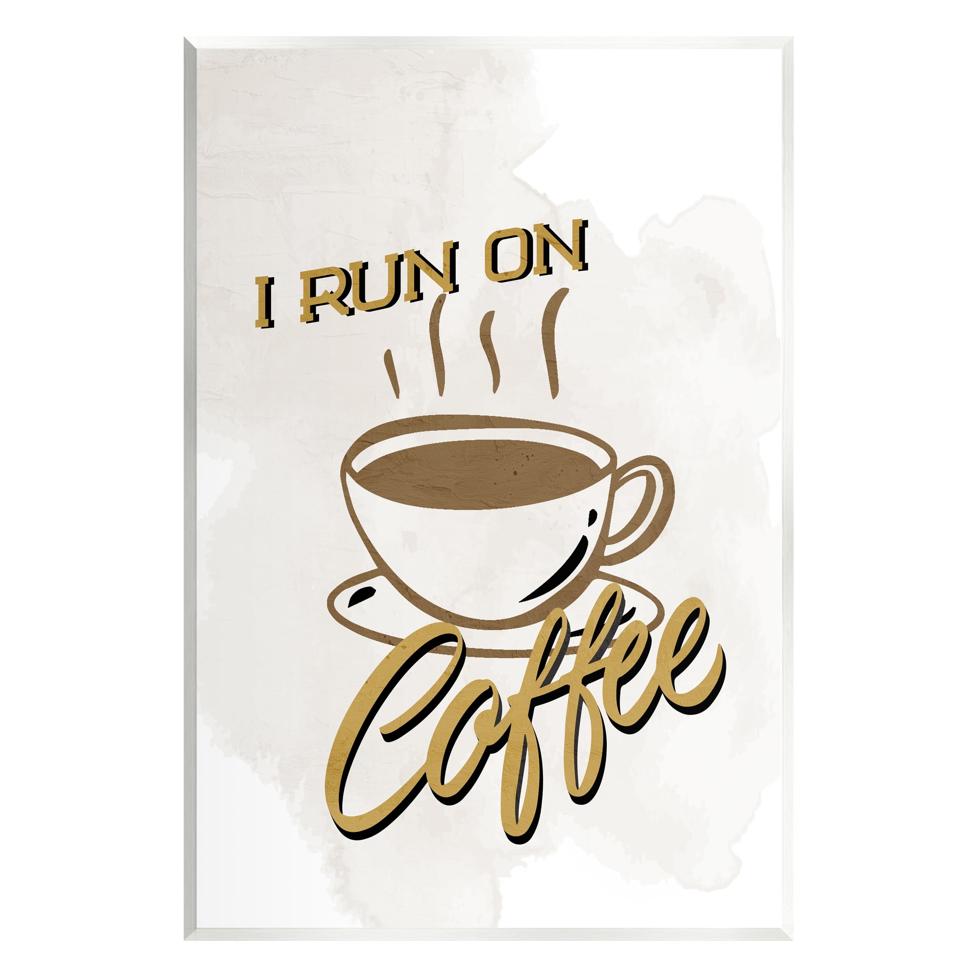 Stupell Industries Retro Run on Coffee Food & Beverage Painting Unframed Art Print Wall Art, 13 x 19