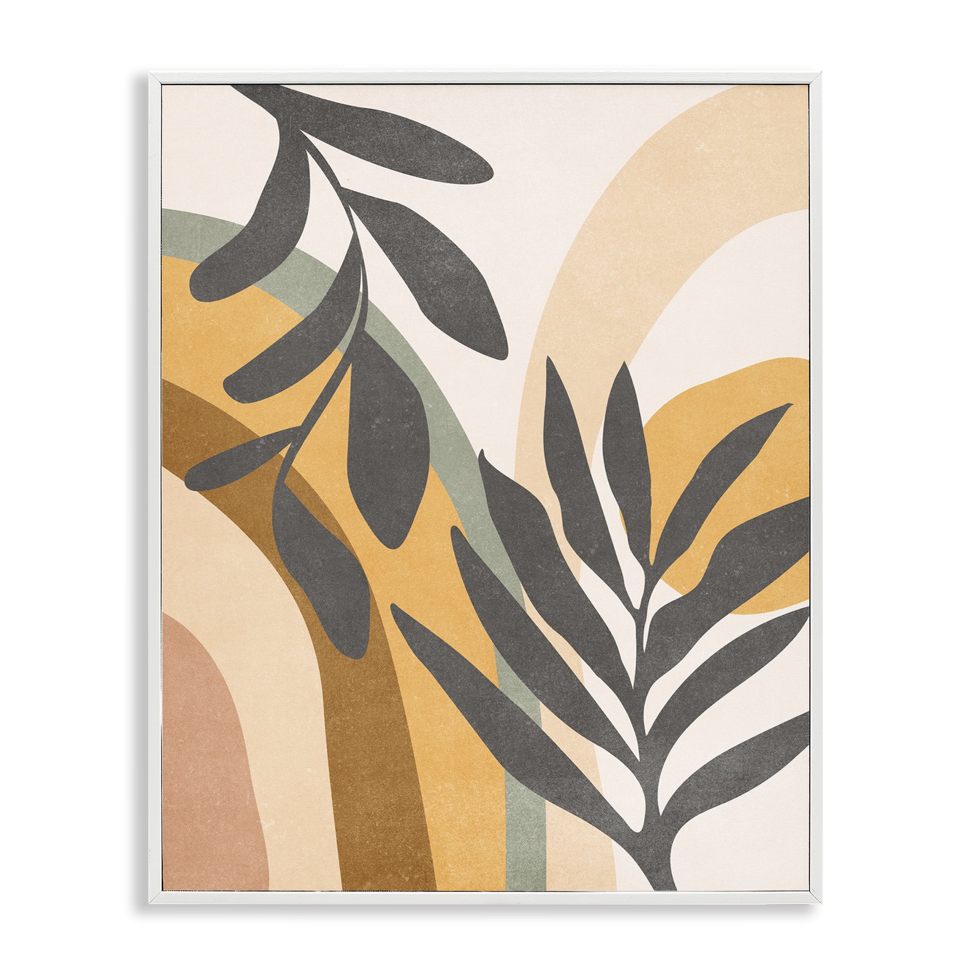 Stupell Industries Retro Sage Boho Plants Landscape & Nature Painting White Framed Art Print Wall Art, 11 x 14