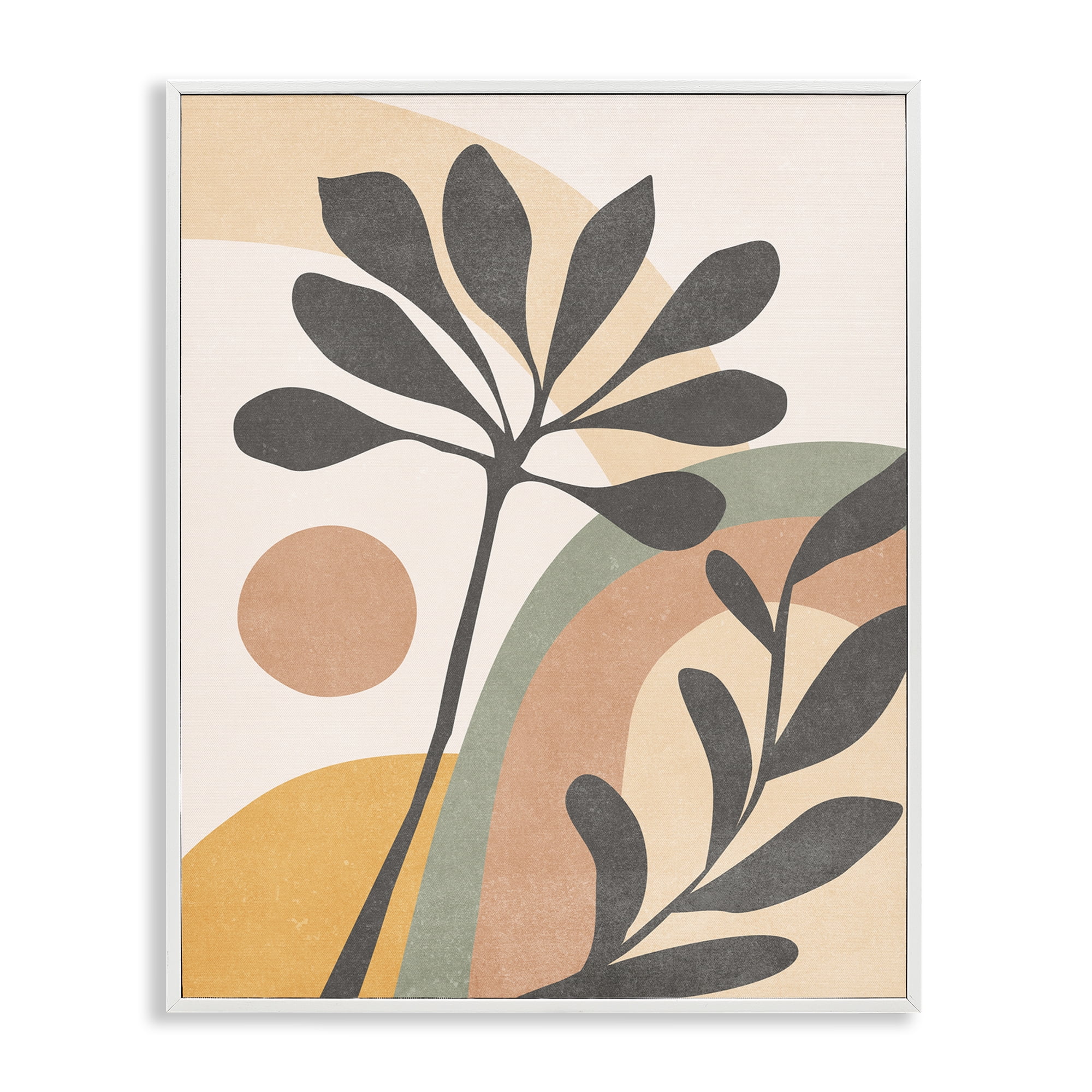 Stupell Industries Retro Sage Boho Sprigs Landscape & Nature Painting White Framed Art Print Wall Art, 16 x 20