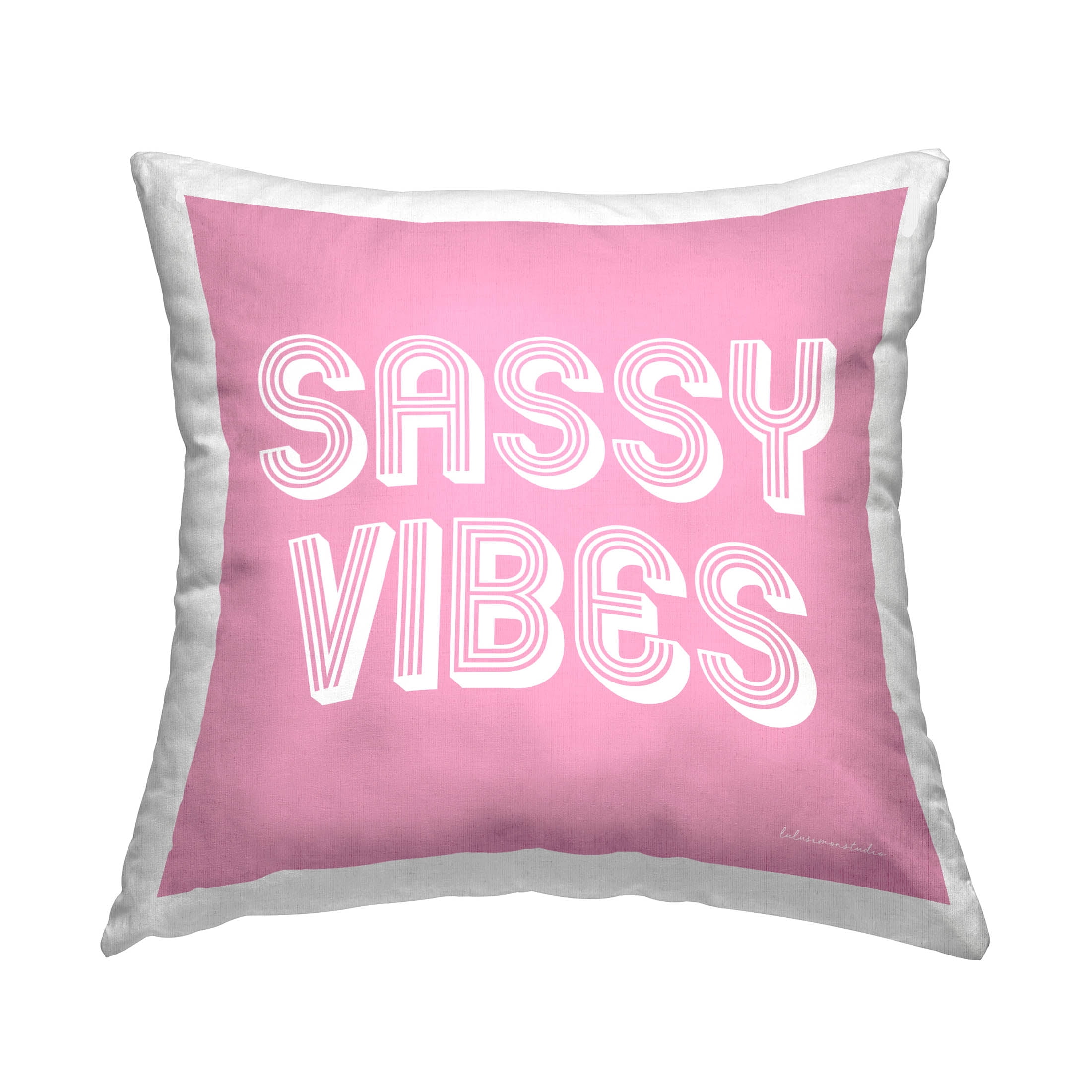 Stupell Industries Retro Sassy Vibes Phrase Printed Throw Pillow Design by  lulusimonSTUDIO 