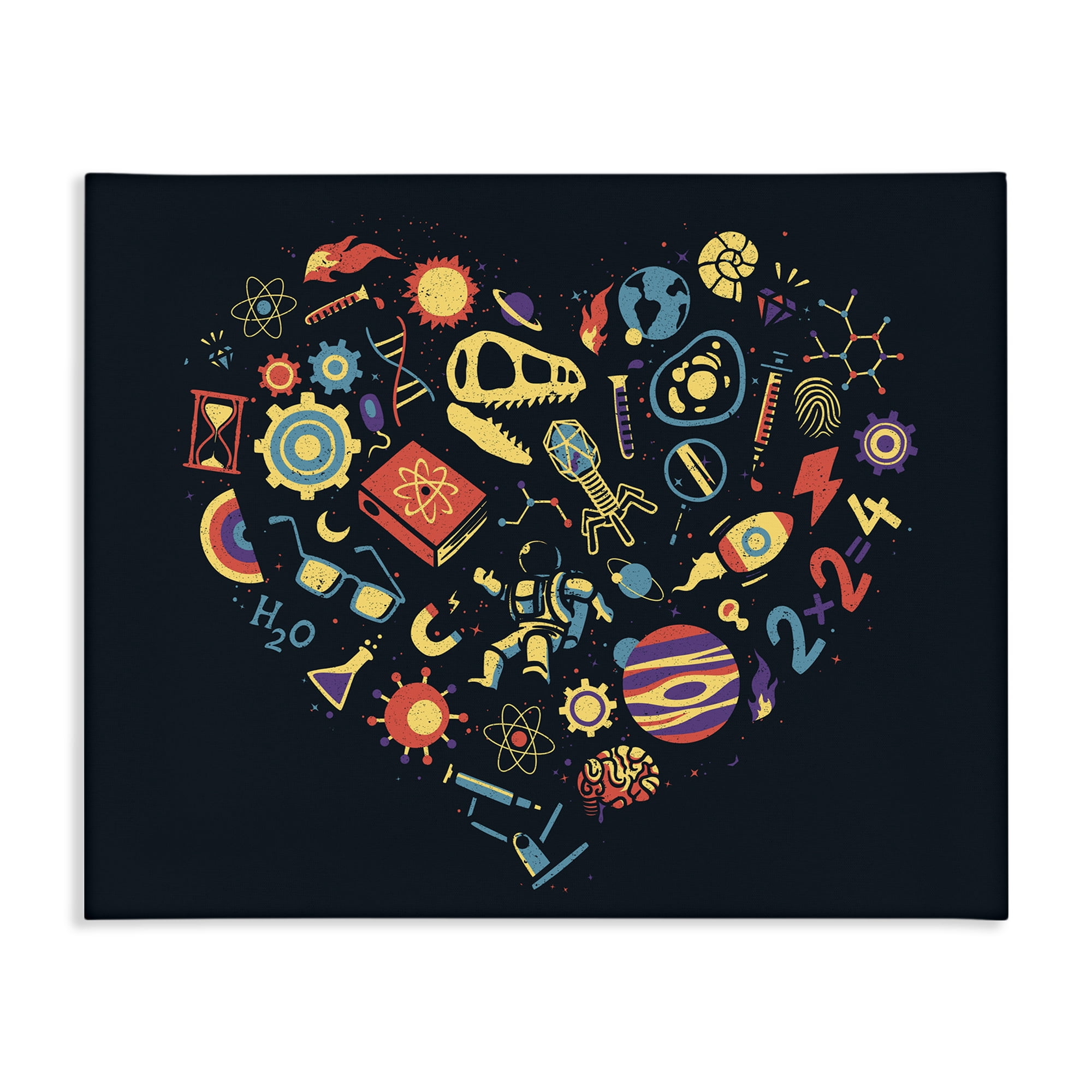 Stupell Industries Retro Science Heart Canvas Wall Art, design by Tobe Fonseca
