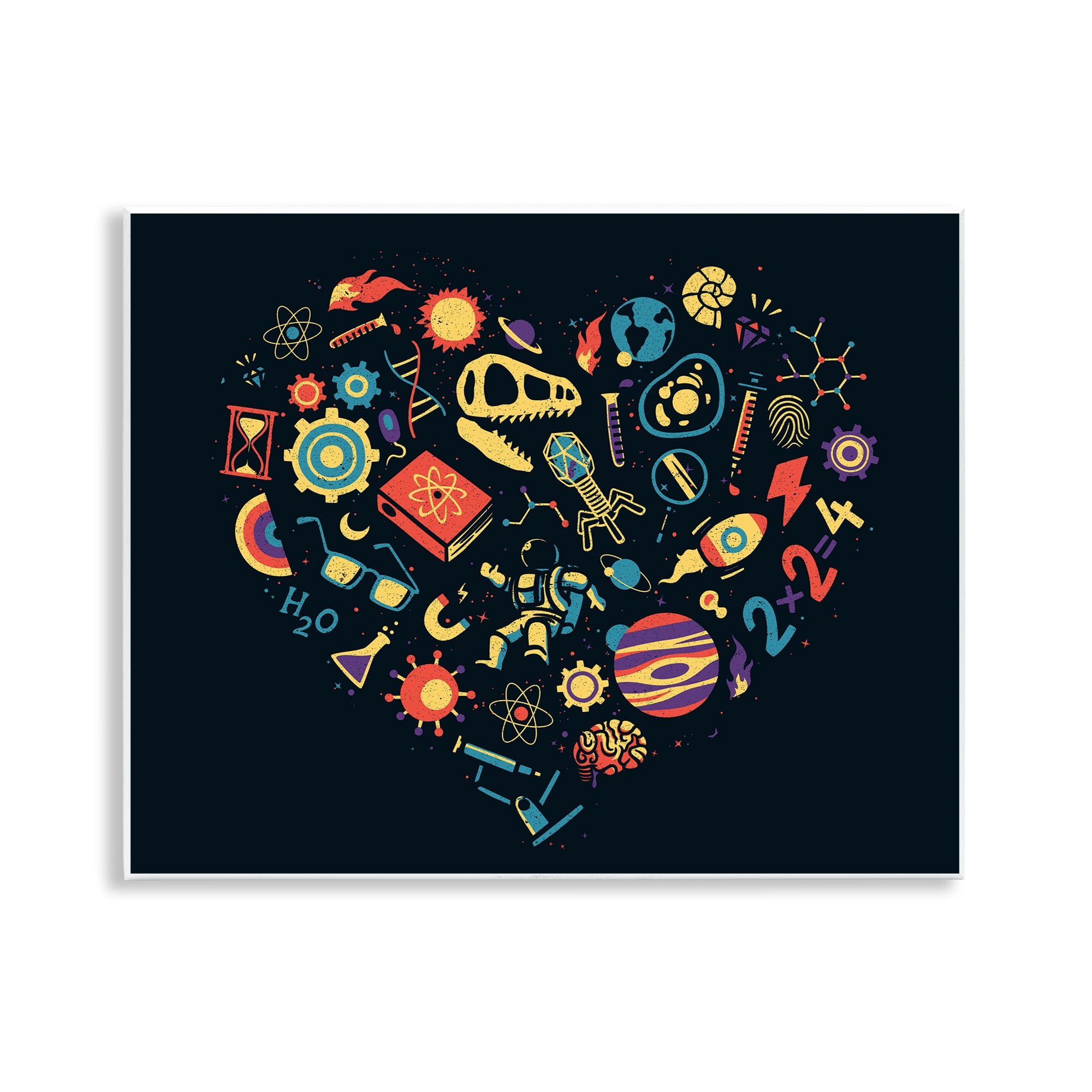 Stupell Industries Retro Science Heart Wall Plaque Art, design by Tobe Fonseca