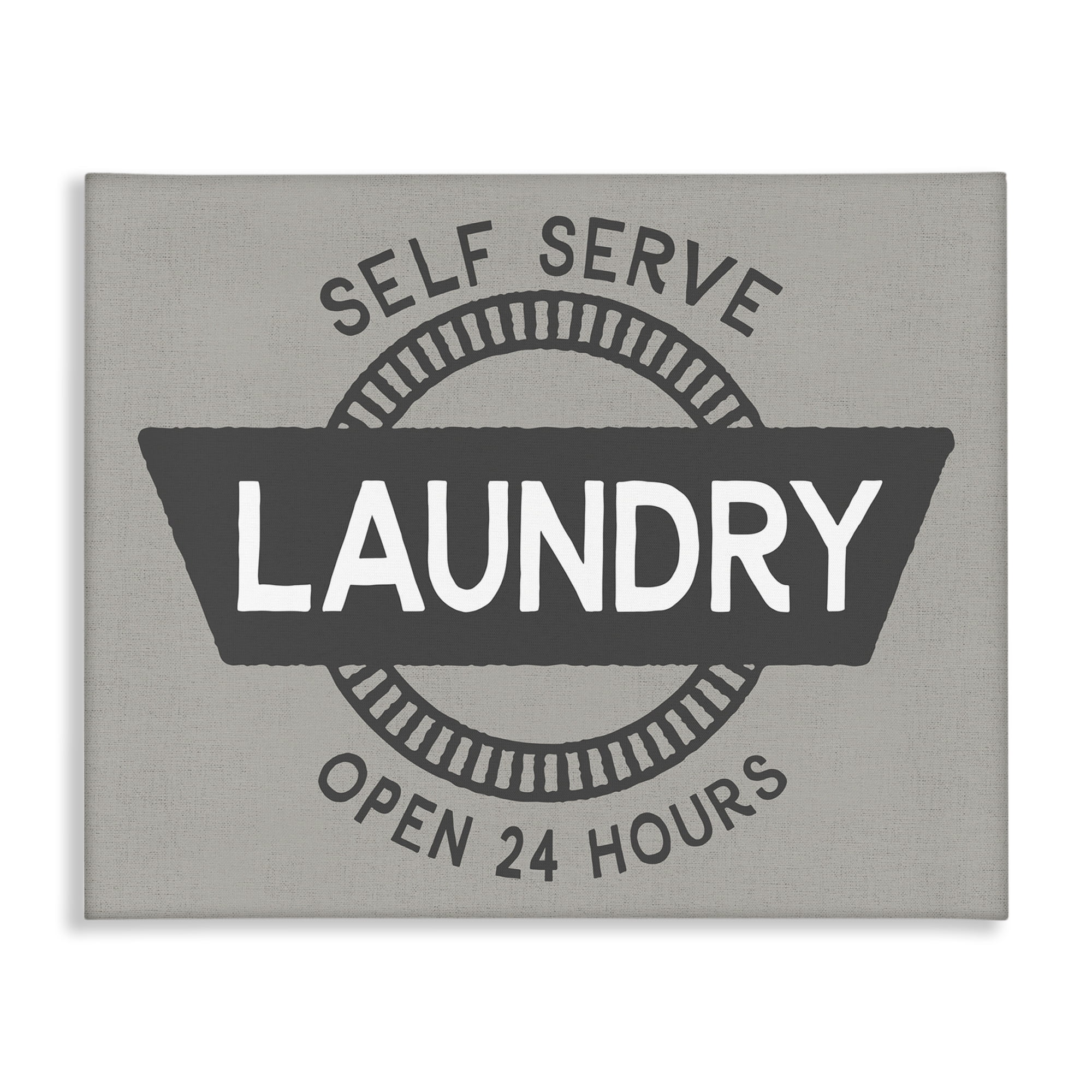 Stupell Industries Retro Self Serve Laundry Bath & Laundry Painting Wrapped Canvas Art Print Wall Art, 20 x 16
